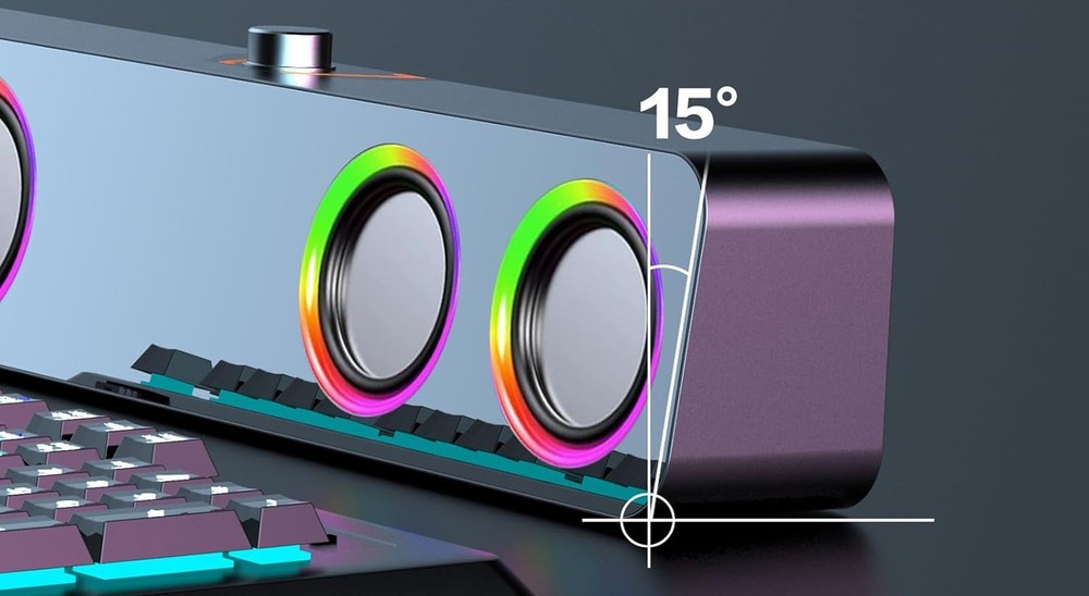 Computer Speaker - RGB - Lighting & Volume Control - USB Power Plug & Play