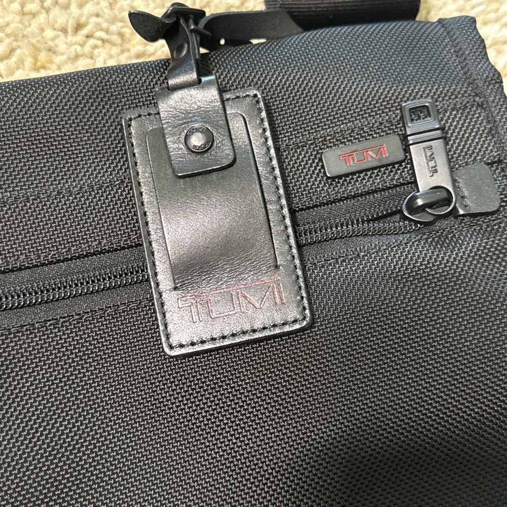 TUMI Black Nylon Alpha Flap Messenger Bag