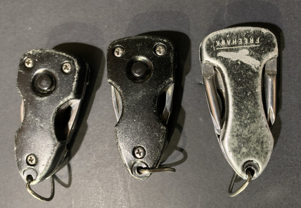 Freeman WIN Five Function Multi Tool Key Chain Flashlight Lot Of 3 USED