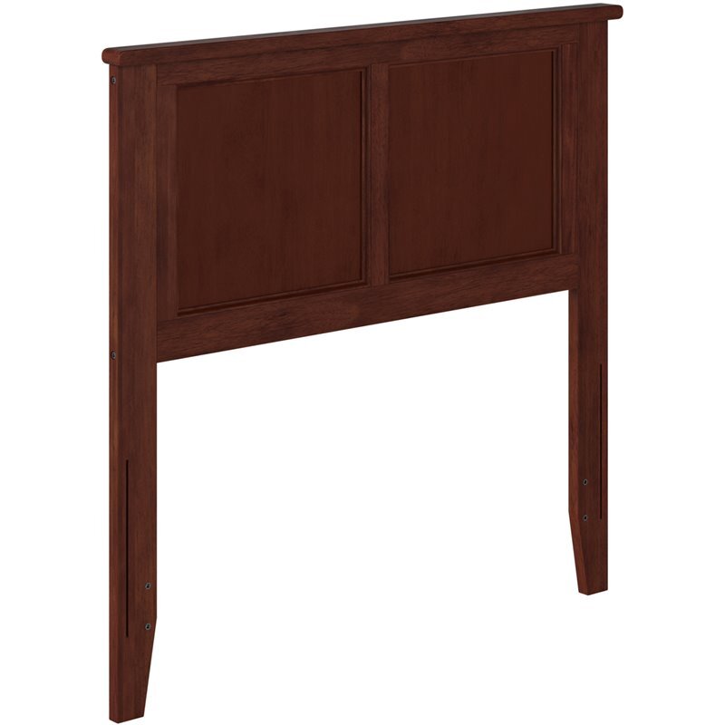 AFI Madison Twin Solid Wood Panel Headboard with Device Charger in Walnut