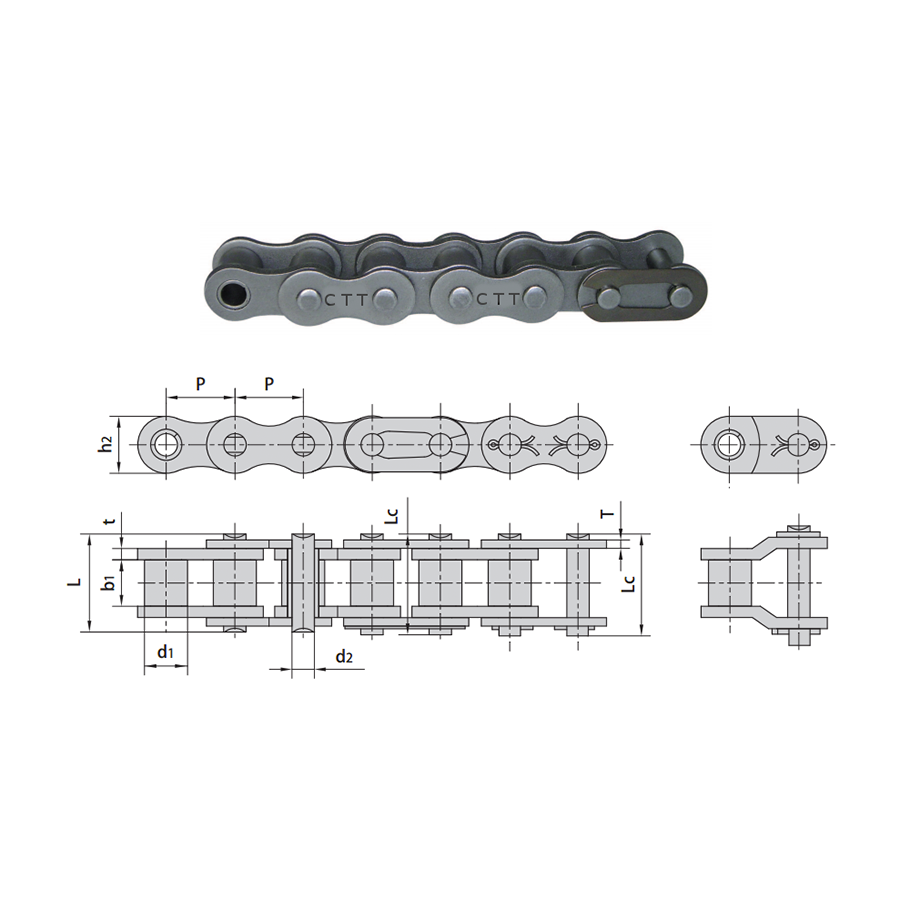 12B-1 Roller Chain 10 FT Metric Same Day Priority Shipping