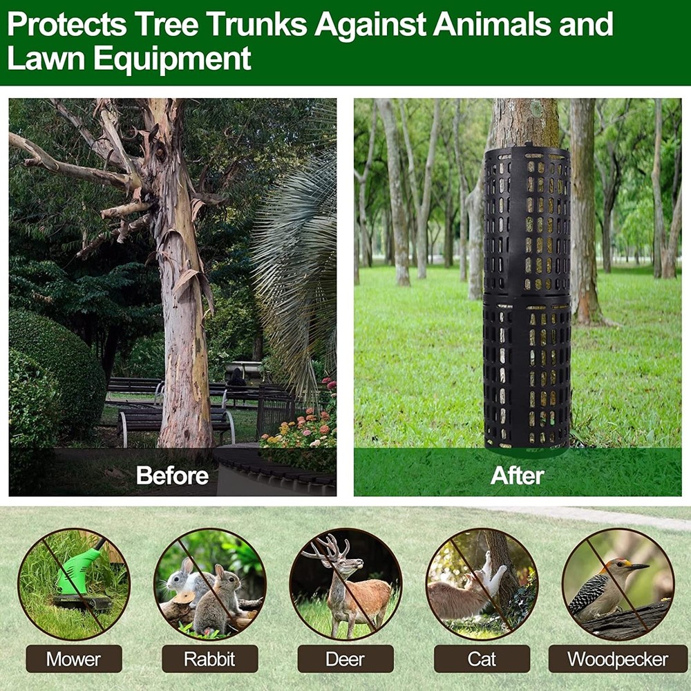 Tree Trunk Protector Up to 46 Inches Tall (6 Pack) with Zip Ties, Expandable Tre