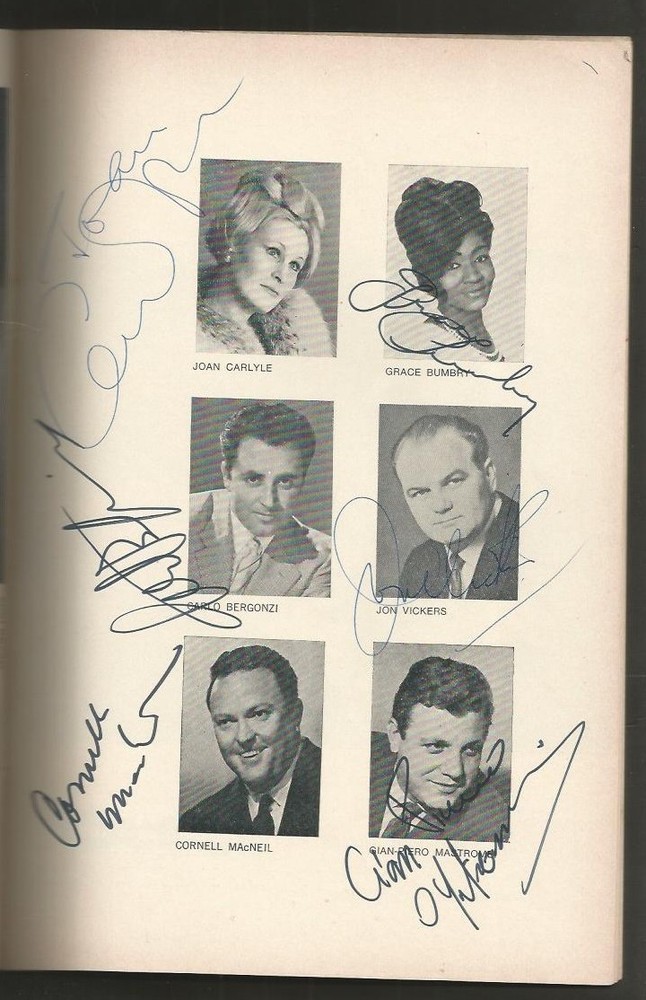 Program Colon Theater Opera Bartoletti Gandolfi Carlyle + 9 Original Signatures
