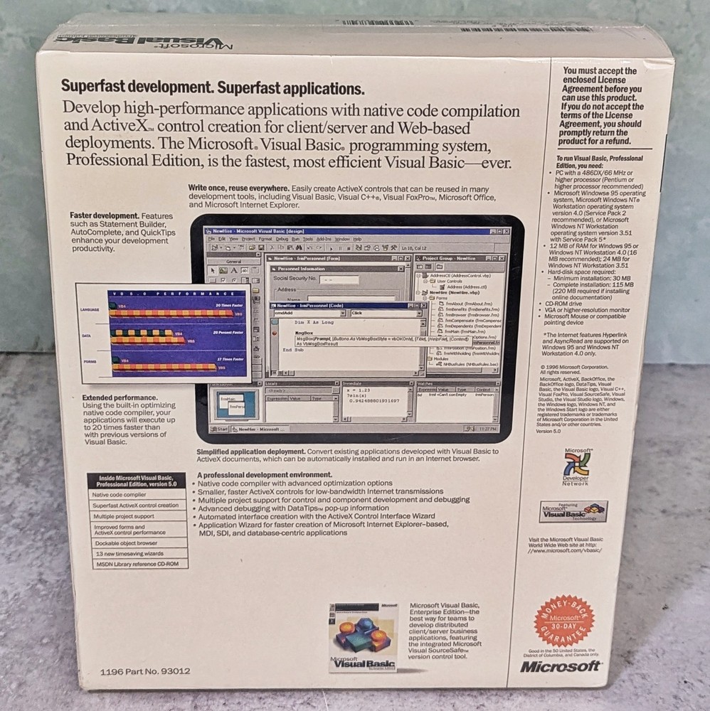Microsoft Visual Basic Professional Edition Version 5.0 Academic BRAND NEW SEALE