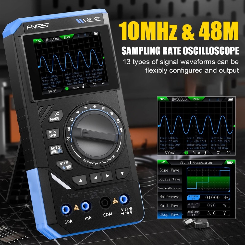 DST210 Oscilloscope Multimeter 10M Analog Bandwidth Counts 48MSa Sampling Rate