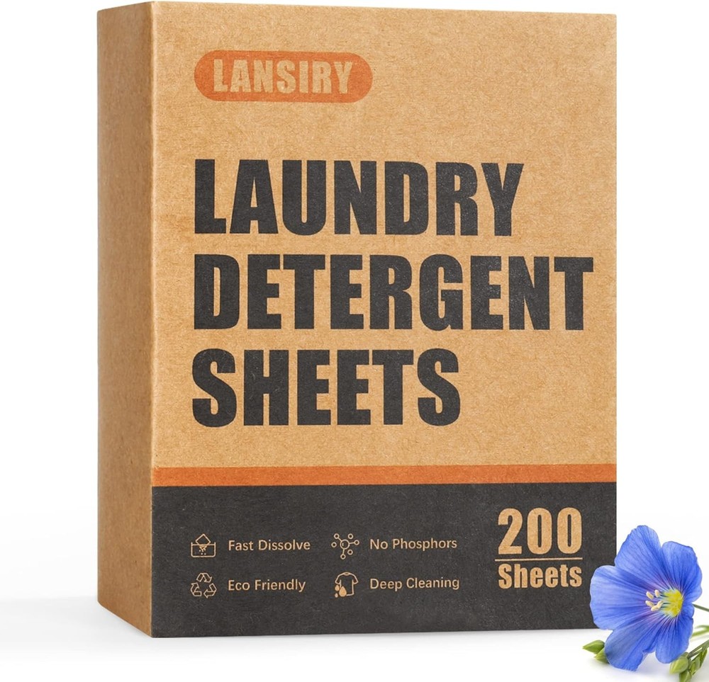 Laundry Deternt Sheets - 200 Loads Fresh Linen Scent Washing Strips,