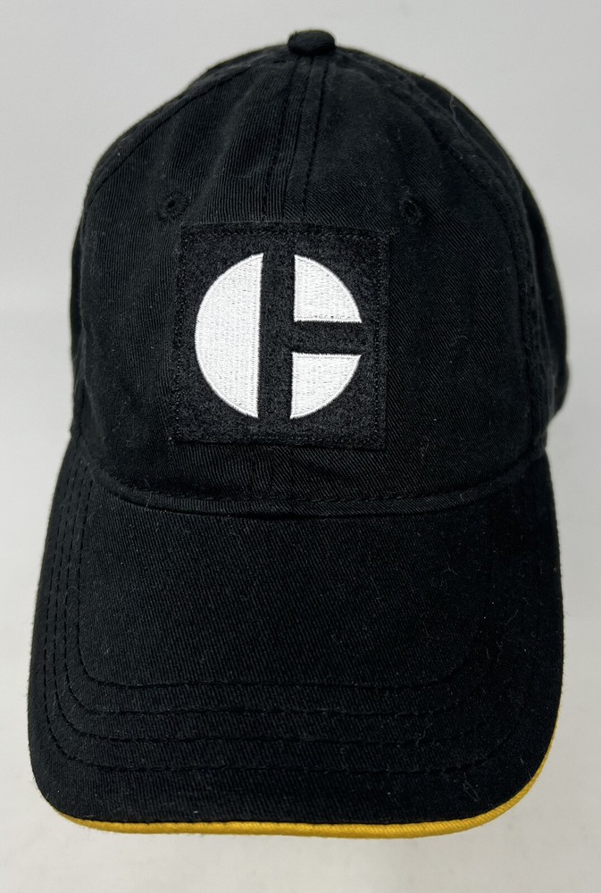 CAT Caterpillar Tractor Strapback Hat /Cap Black/White/Gold Mens Adjustable
