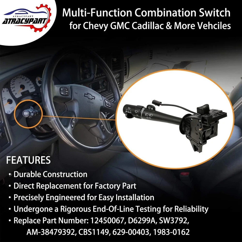 Multifunction Turn Signal Switch,Combination Lever Switch 12450067, Black