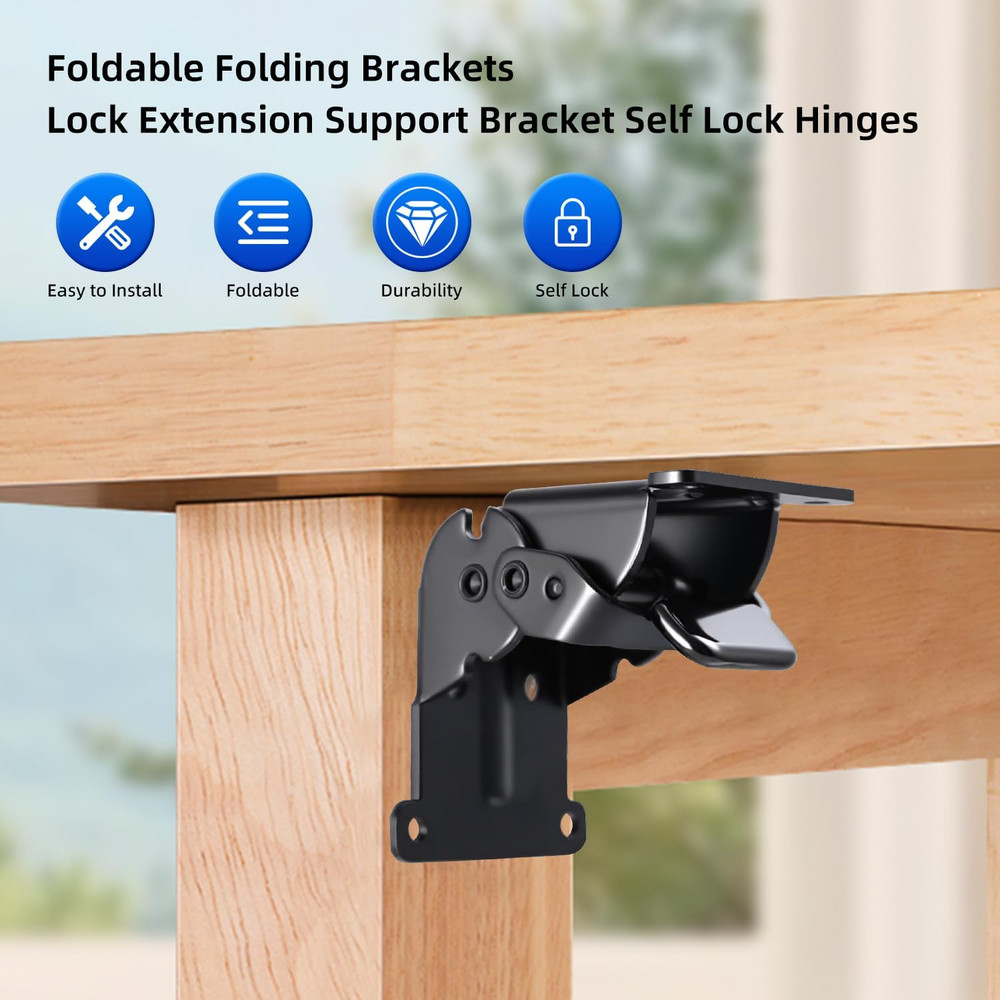 4 Pack Folding Brackets Self Lock Hinge With Screws For Folding Table Legs New