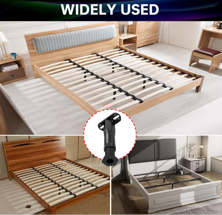 4PCS Adjustable Bed Frame Support Legs (5.1-8.3), Frame Center Slats Heavy Sup