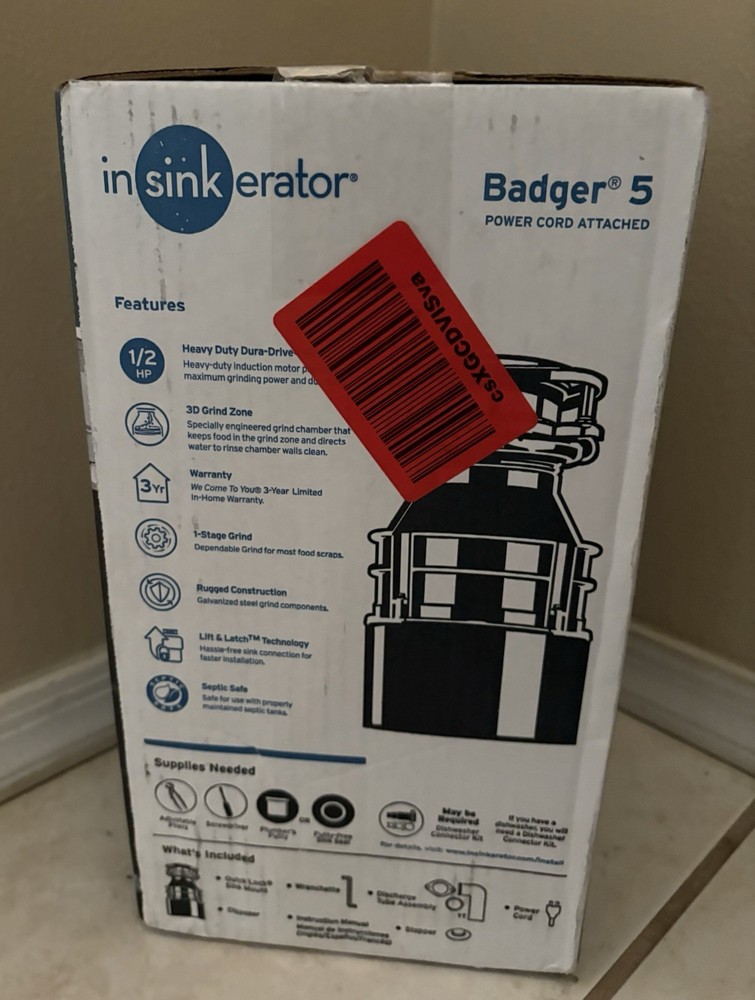 InSinkErator Badger 5XL Garbage Disposal, 1/2 HP