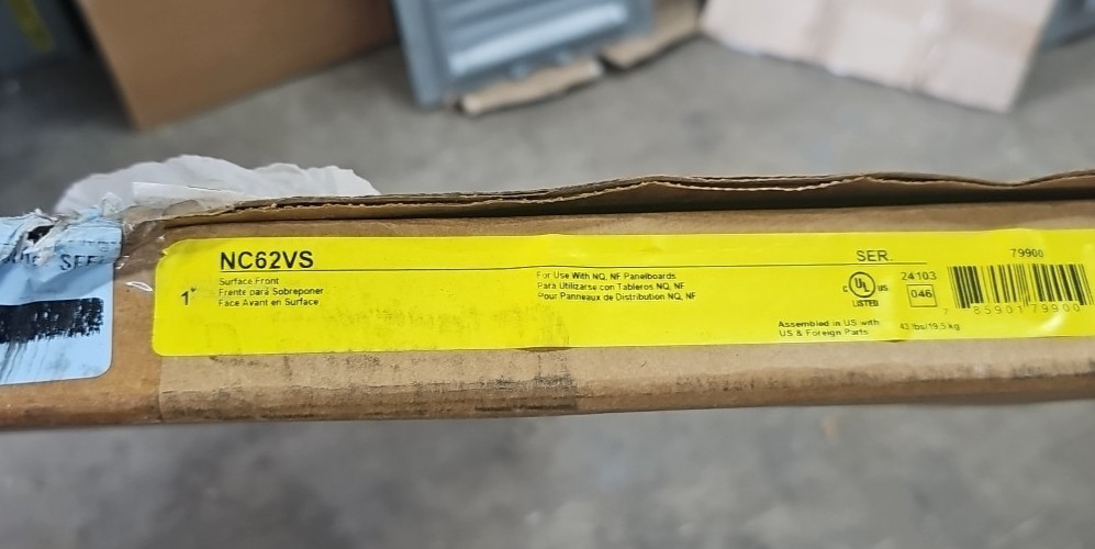 SQUARE D NQ NF LOAD CENTER PANELBOARD SURFACE FRONT NC62VS NOS