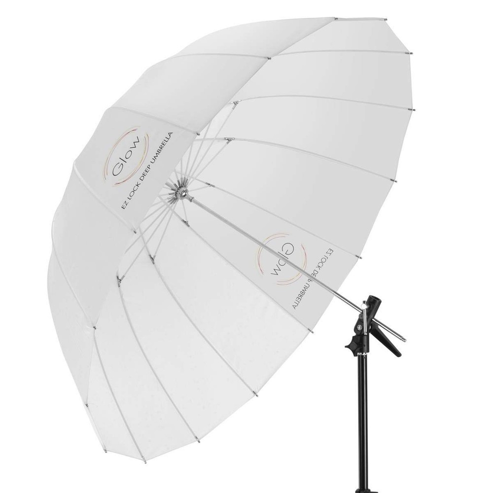 Glow Easy Lock Large Deep Translucent Fiberglass Umbrella (51") White