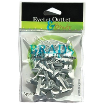 Eyelet Outlet Round Brads 8mm 40/Pkg White