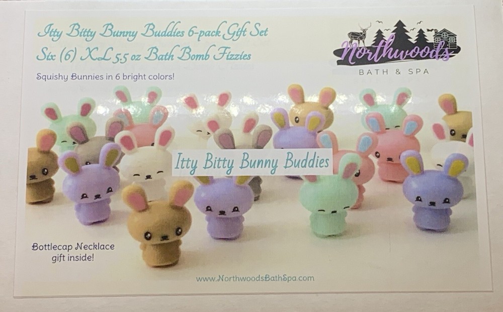 Itty Bitty Bunny Buddies 6-pack Bath Bomb Gift Set for Kids