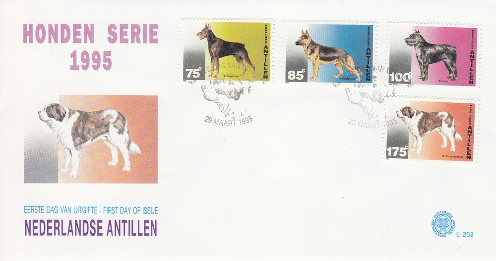 Netherlands - Dutch Antilles FDC Issue 1995 (263) Dogs