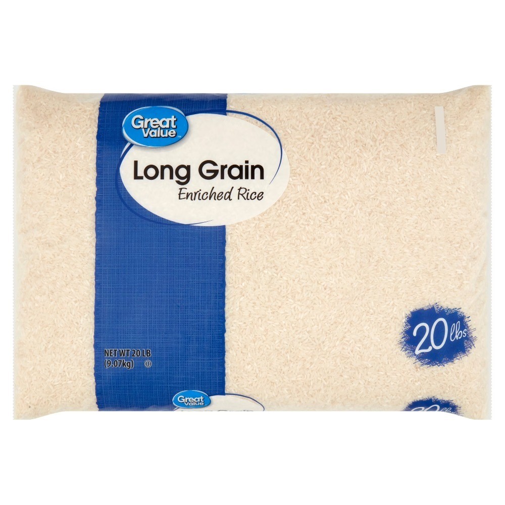 Long Grain Enriched Rice Bulk 20 Pound Bag for Cooking