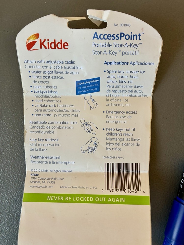 Kidde Security Blue AccessPoint Portable Stor-A-Key