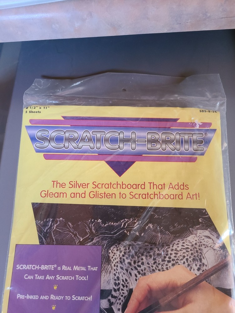 VTG NEW 1995 Scratch-Brite Scratch Art Kit 5 Sheets With Tool