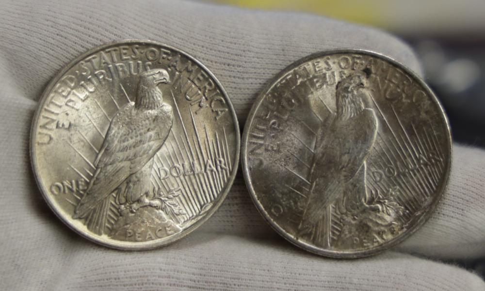 (2) 1923 US Peace Silver Dollar $1 Nice Uncs..