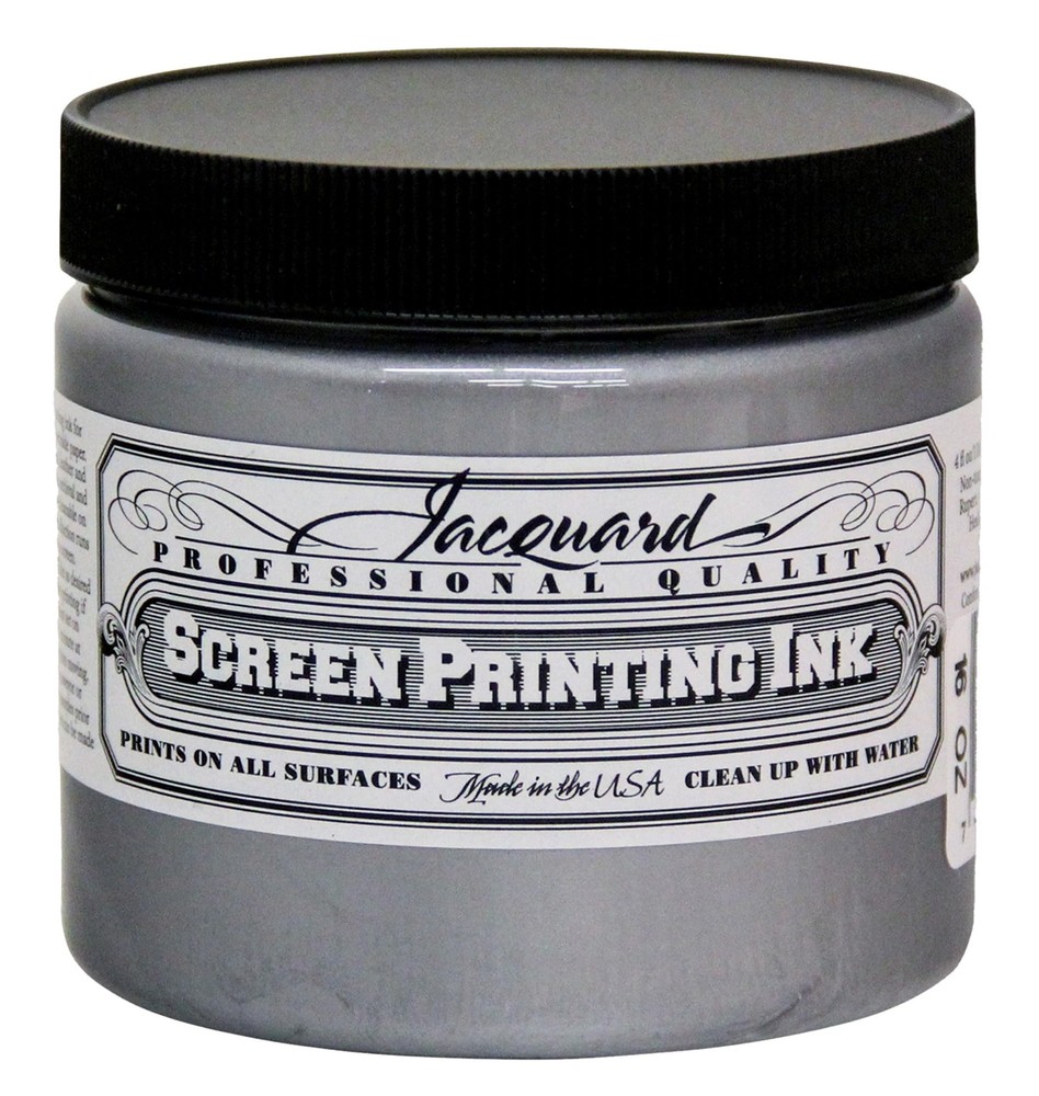 16 oz Silver Professional Screen Printing Ink Fabric Paint Water Based