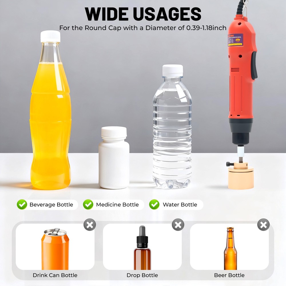 Electric Handheld Bottle Capping Machine Screw Capper Sealing Sealer Tool 110V