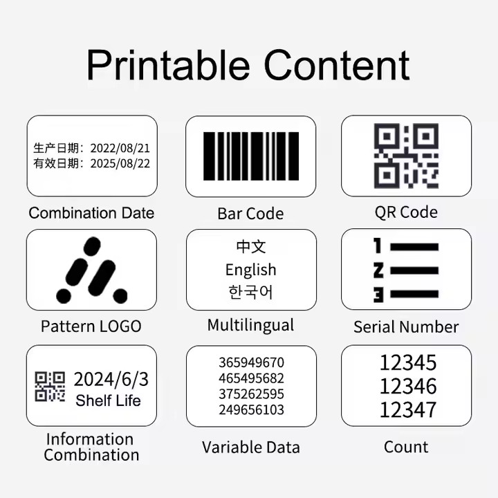 Online inkjet printer without conveyor 50.8MM printing date text pattern logo
