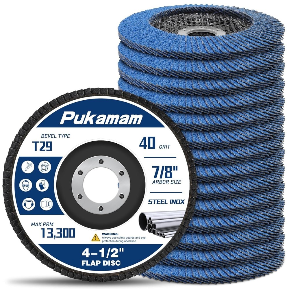 High-Performance 4.5" Flap Discs - 14-Pack Grit 40 Zirconia for Angle Grinders