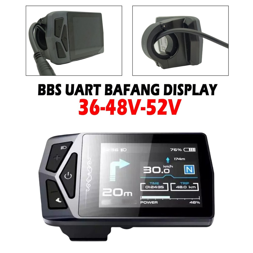 E-bike 36V 48V 52V Ebike IPS LCD Display Panel Control For BBS UART Bafang