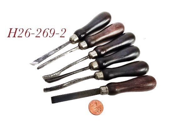 carving woodworking MILLERS FALLS ROSEWOOD HANDLE chisels