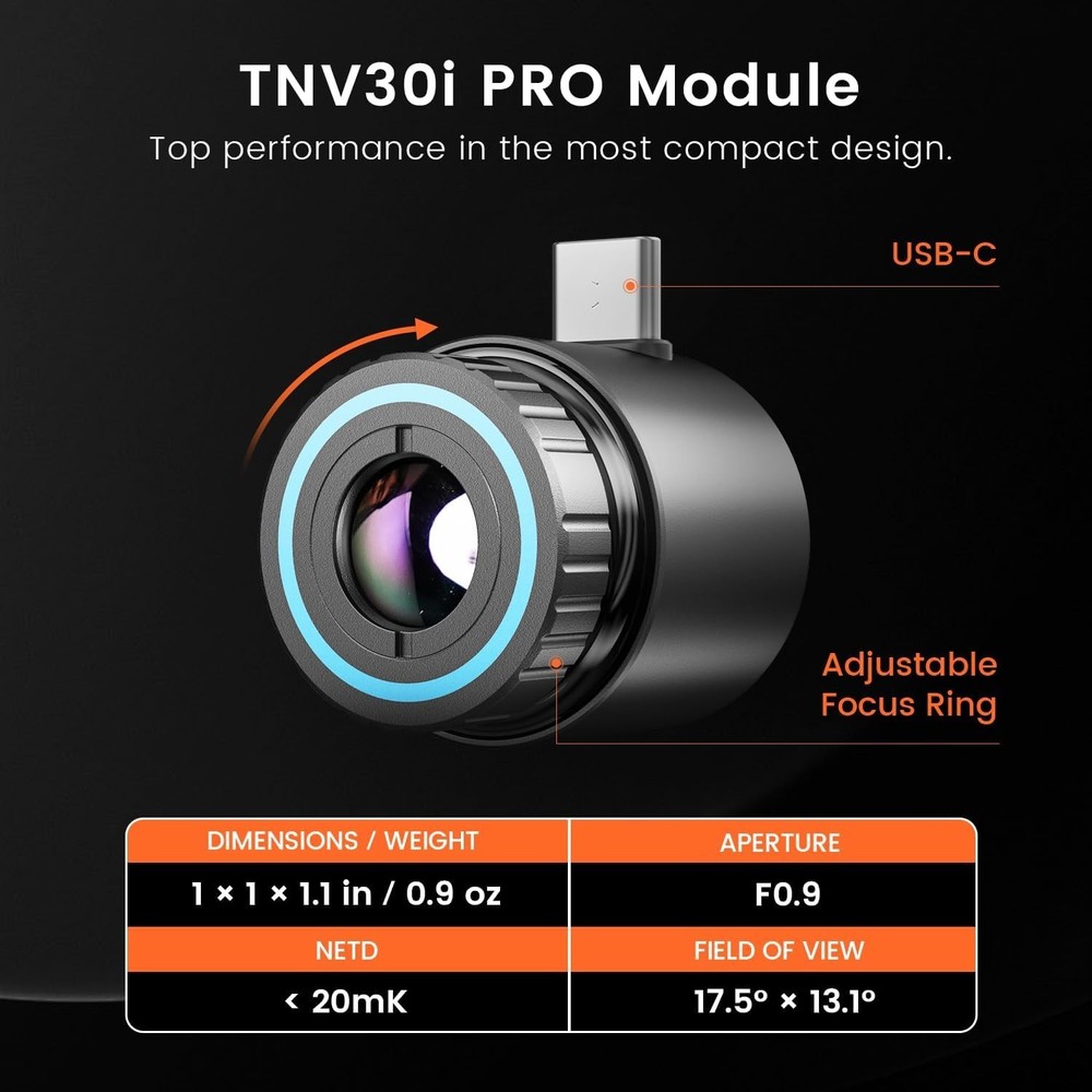 Thermal Monocular for USB-C iPhone, iPad & Android, Night Vision Thermal Imaging