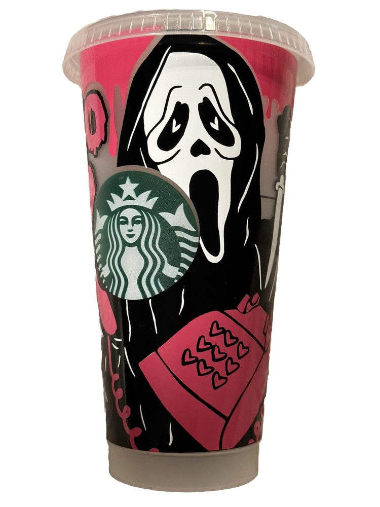 Custom Starbucks GhostFace cup 24 Oz Halloween Funny Unique Gift