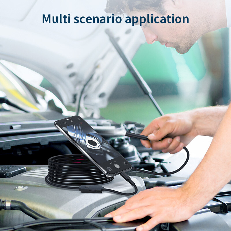 3.3FT 8LED Borescope Endoscope Snake Inspection Scope Camera for iPhone Android