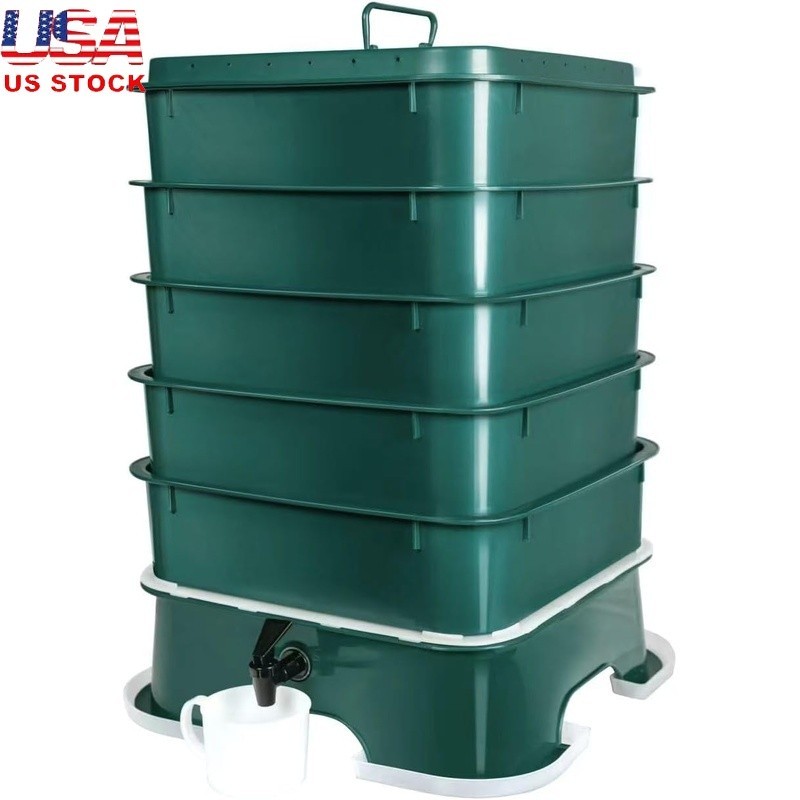 Worm Compost Bin Advanced Version W/ 5 Trays M-board V-board Accessories New