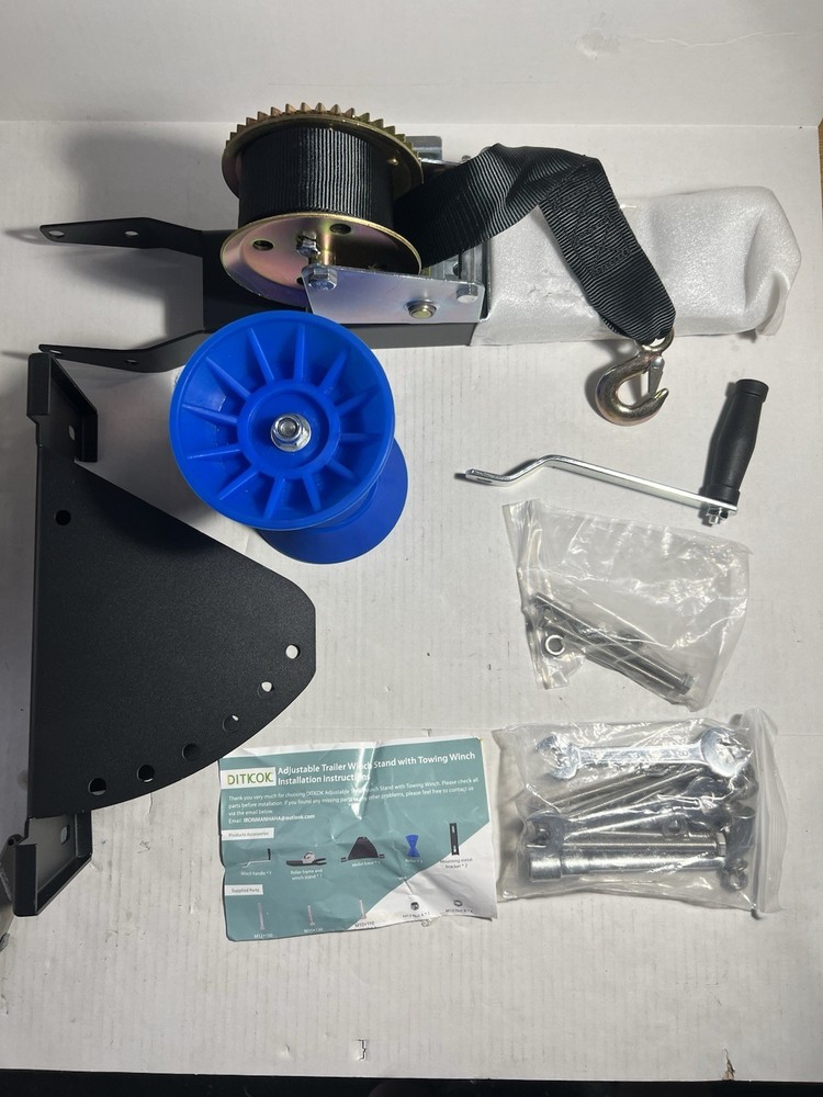 DITKOK Adjustable Winch Stand With Roller Boat Winch Mount