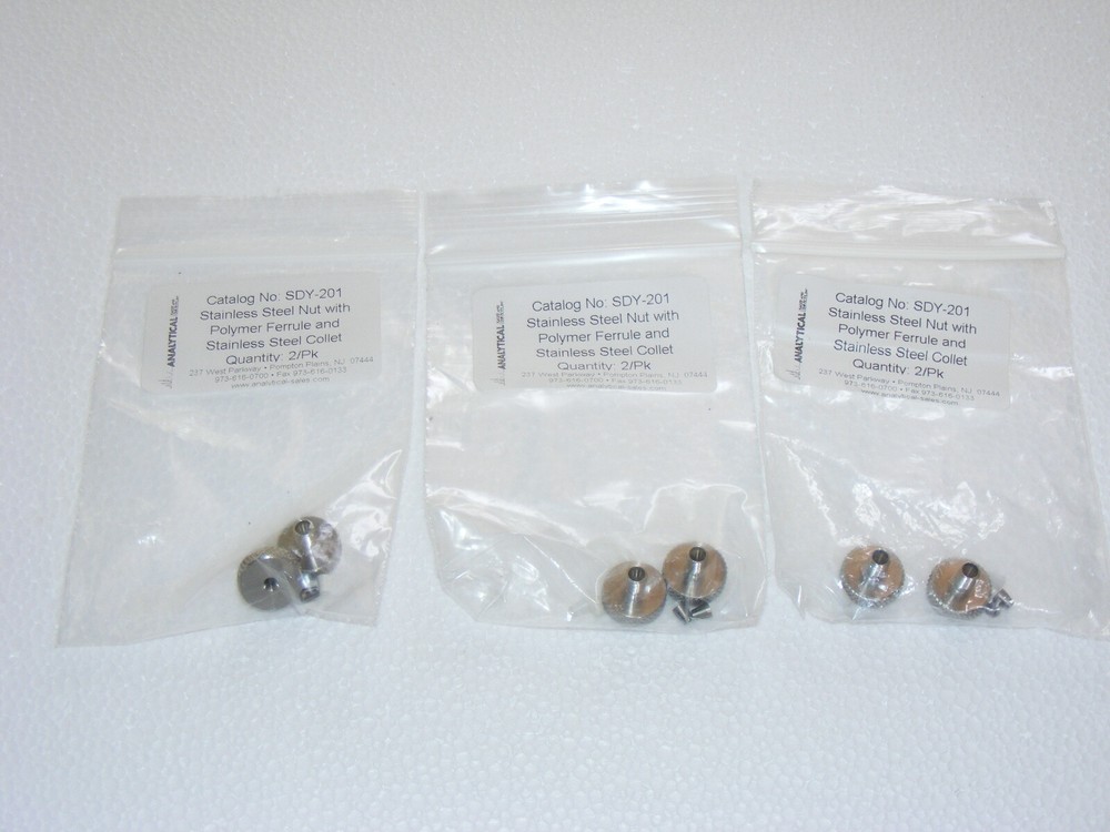 (6) Analytical SDY-201 Double Ferrule Fingertight Stainless Steel Fitting