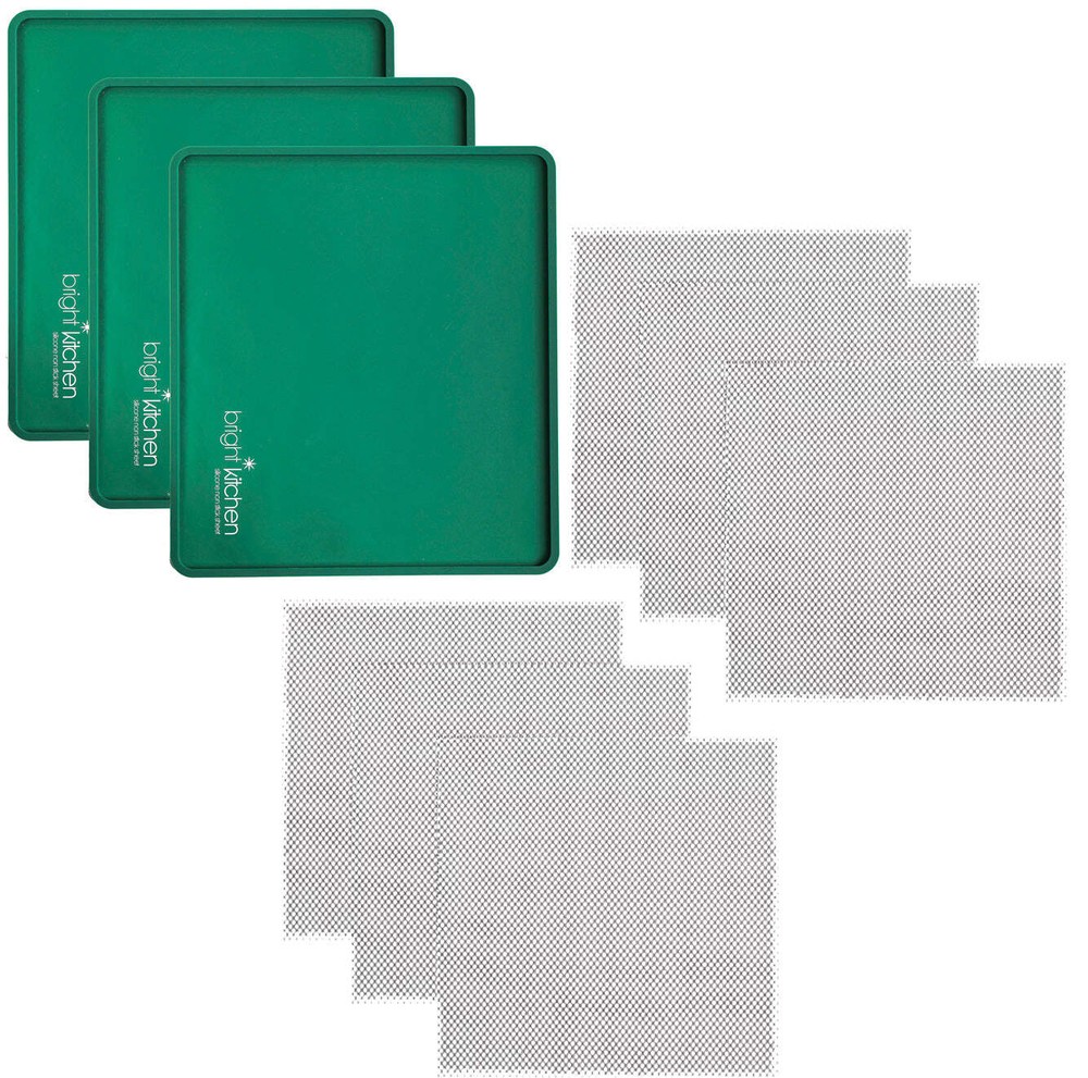 3 Edge Fruit Leather Silicone + 6 Mesh Screen Dehydrator Sheets Compatible With