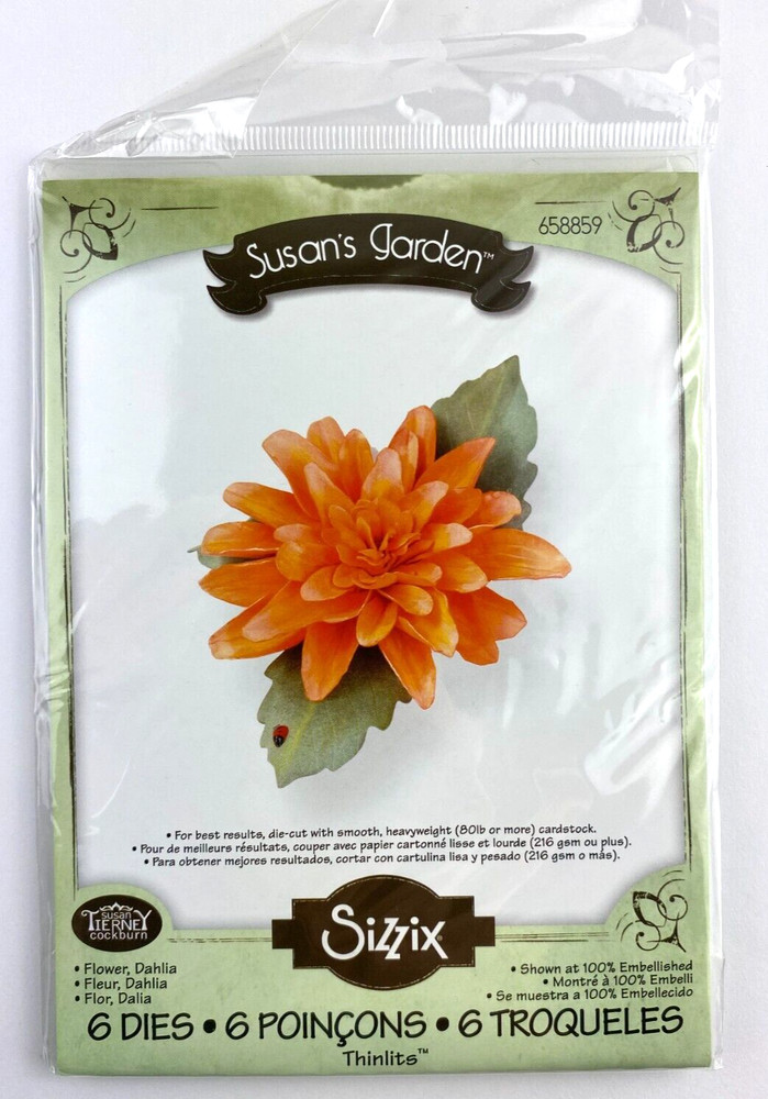 Sizzix Thinlits FLOWER, DAHLIA Flower Susan's Garden 6 Dies