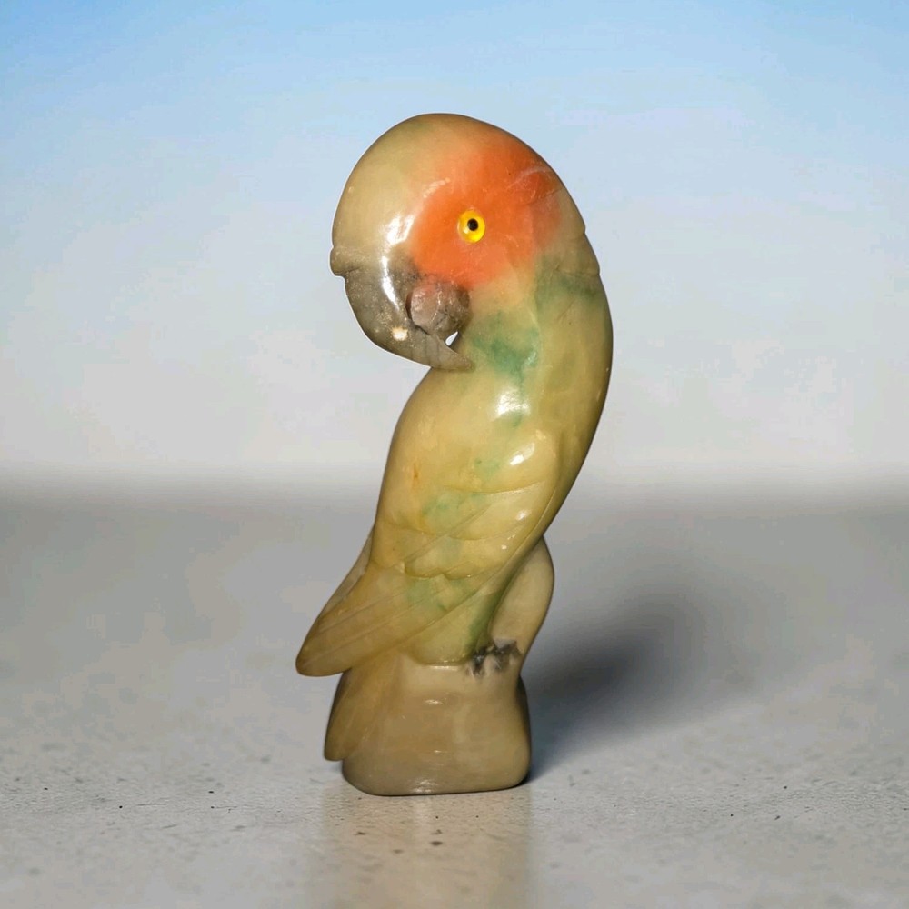 hand carved alabaster parrot