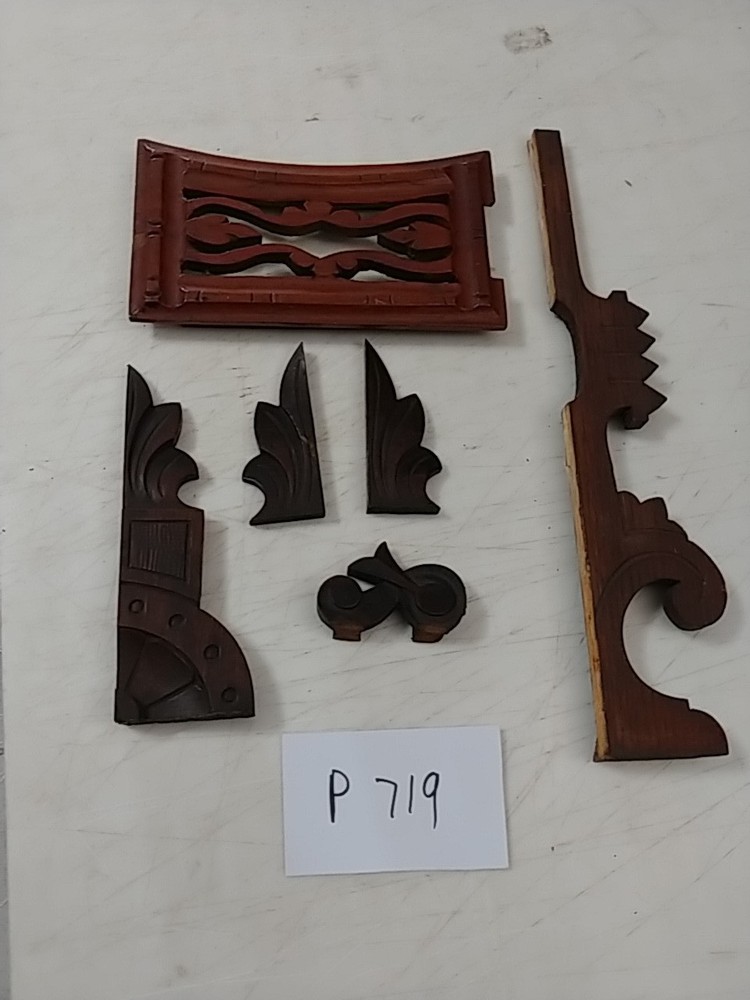 6 ASSORTED CLOCK FANCY WOODEN TRIM
