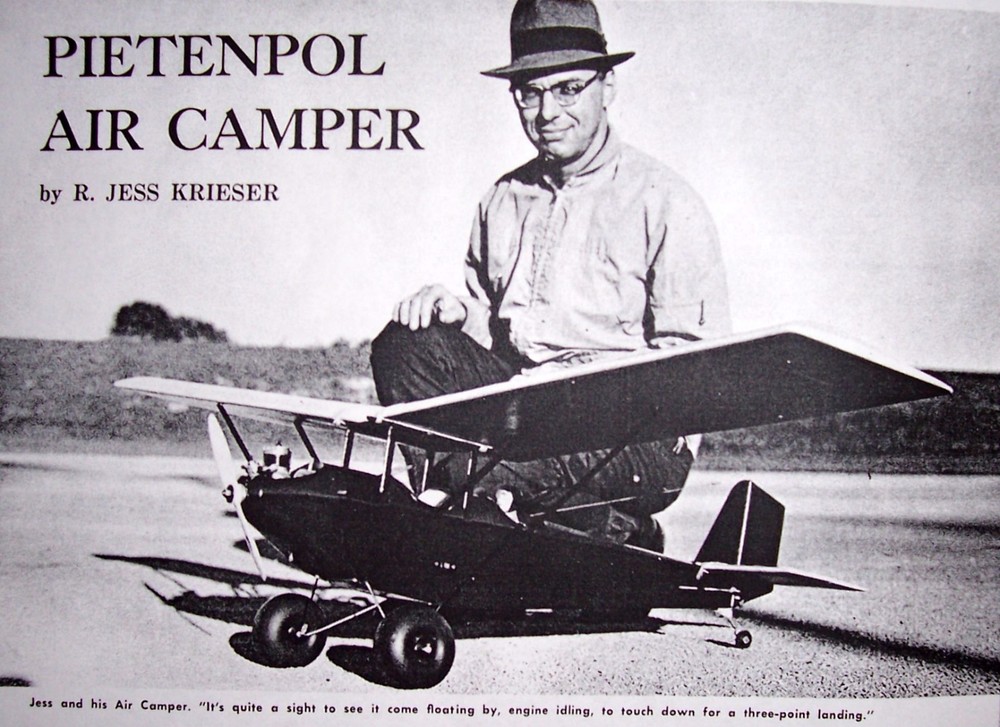 PIETENPOL AIR CAMPER PLAN + CONSTRUCTION ARTICLE for 60" Span RC Model Airplane