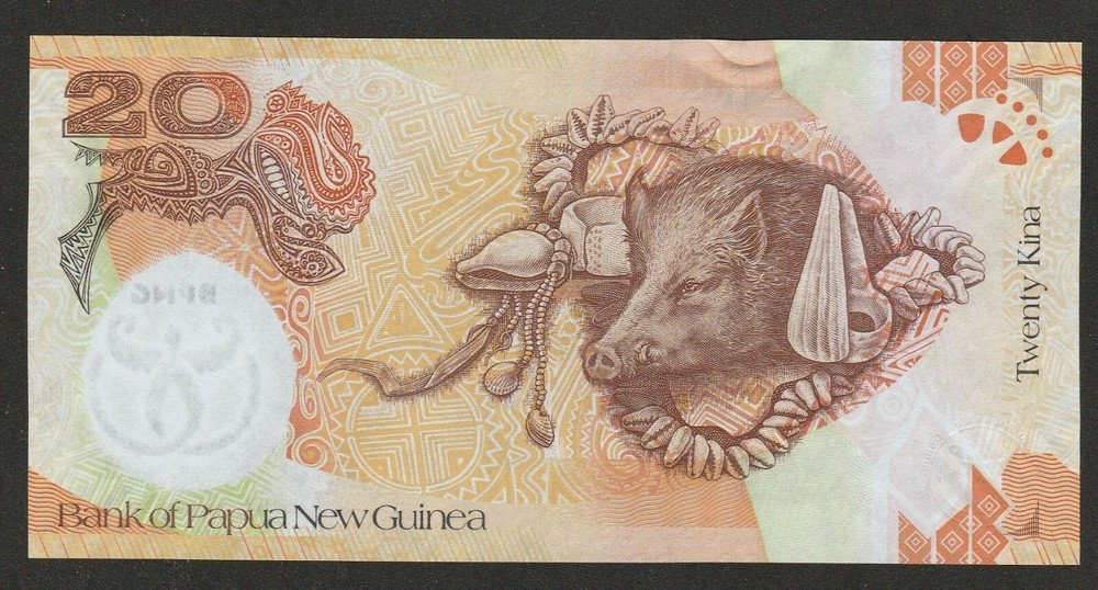2008 PAPUA NEW GUINEA 20 KINA NOTE UNC
