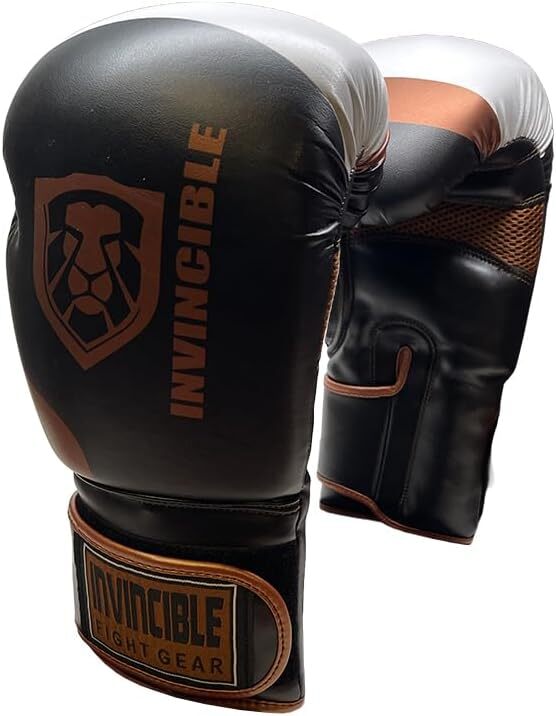 Invincible Fight Gear Standard Leather Hook and Loop Training Boxing Gloves