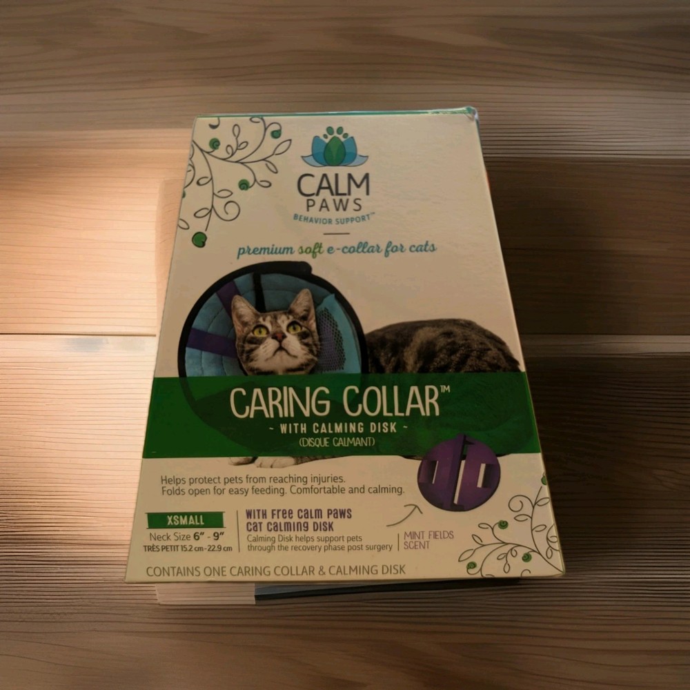 Calm Paws Behavior Support Caring Collar with Cat Calming Disk Extra Small