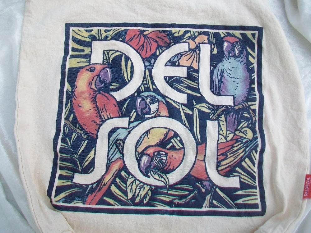 Del Sol Sunlight Color Changing Lightweight Canvas Parrot Bird Tote Bag Purse