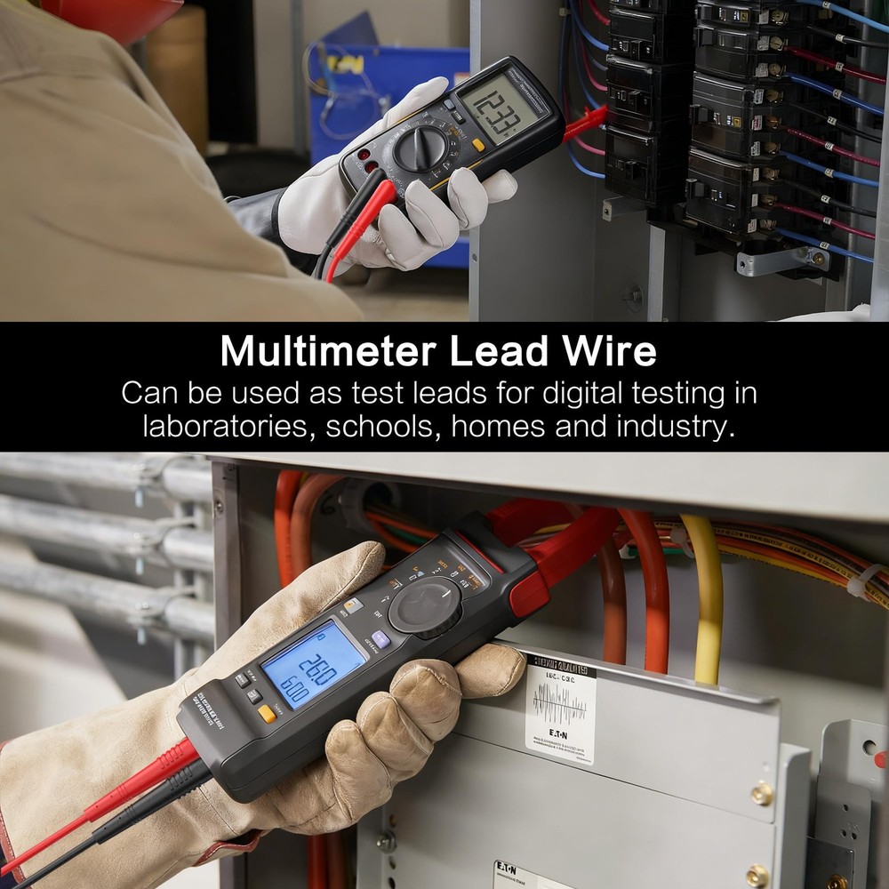 60 Inch Multimeter Insulated Test Leads Soft Silicone Voltmeter Clamp Meter