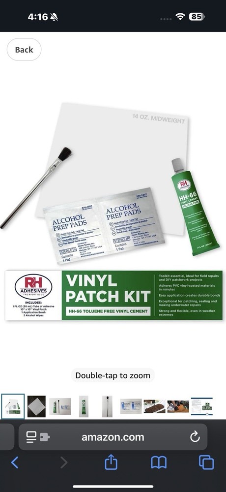 Vinyl Patch Repair Kit In White - New