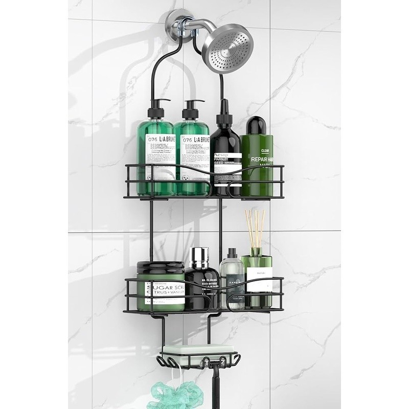 Shower Caddy Over Shower Head Rust Resistant Organizer Hanging Storage Rack New