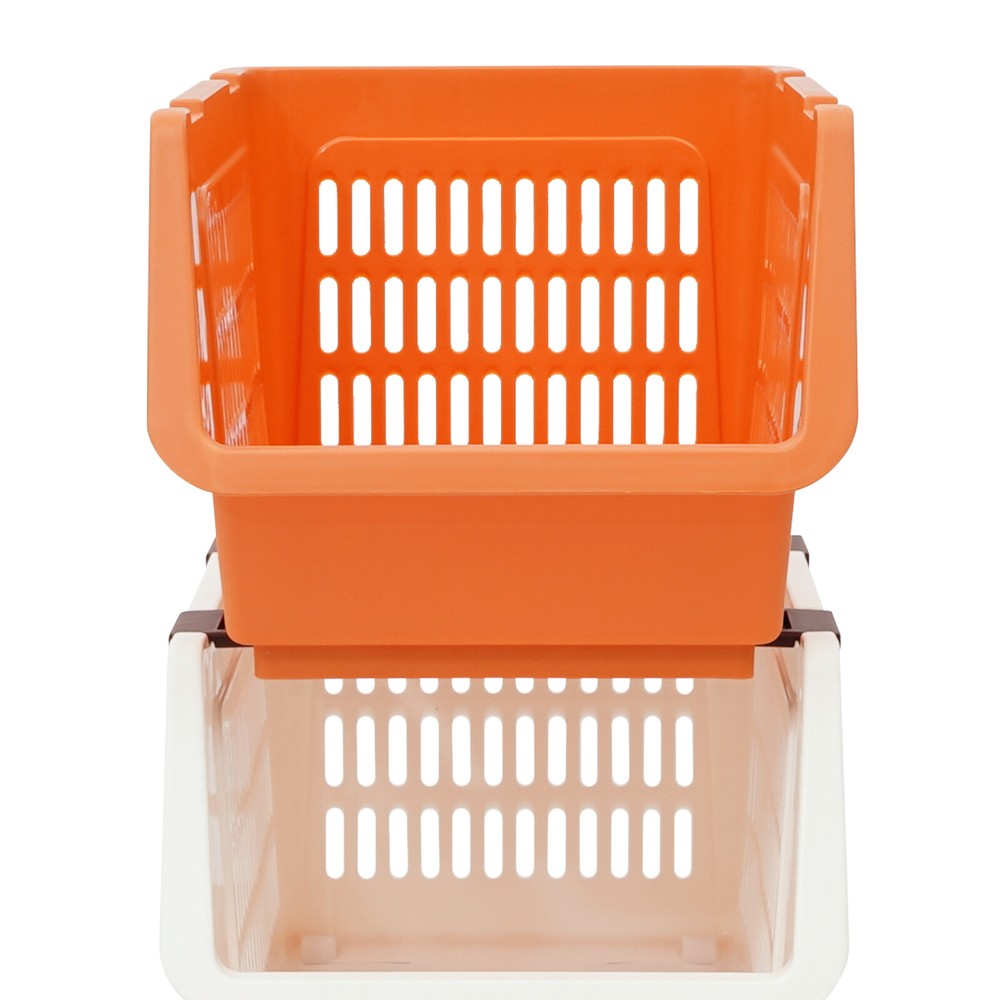 4 PCS Stacking Storage Baskets Modern Storage Bins Stackable Organizer Baskets