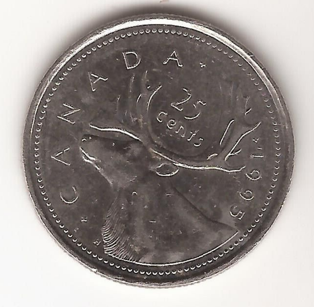 CANADA - 25 CENTS, 1995 -KM# 184